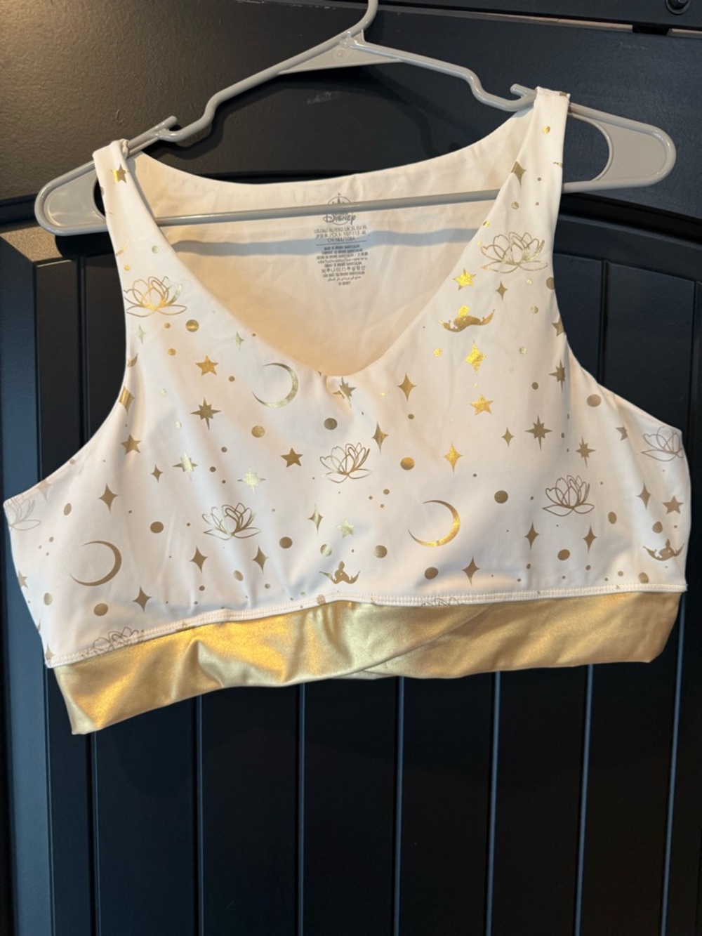Disney Parks Aladdin Jasmine Princess Workout Top Sports Bra Crop Top - Size XL